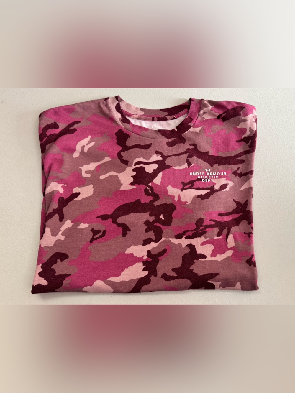 Under Armour Pink and Burgundy Camo Crewneck